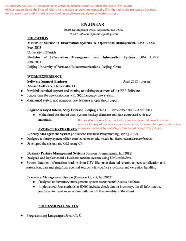 front end developer resume