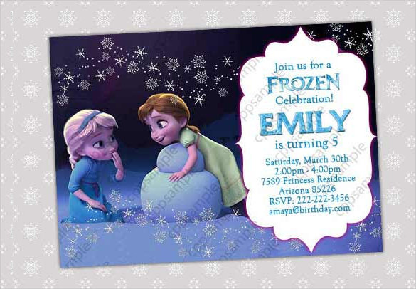 frozen party invitations