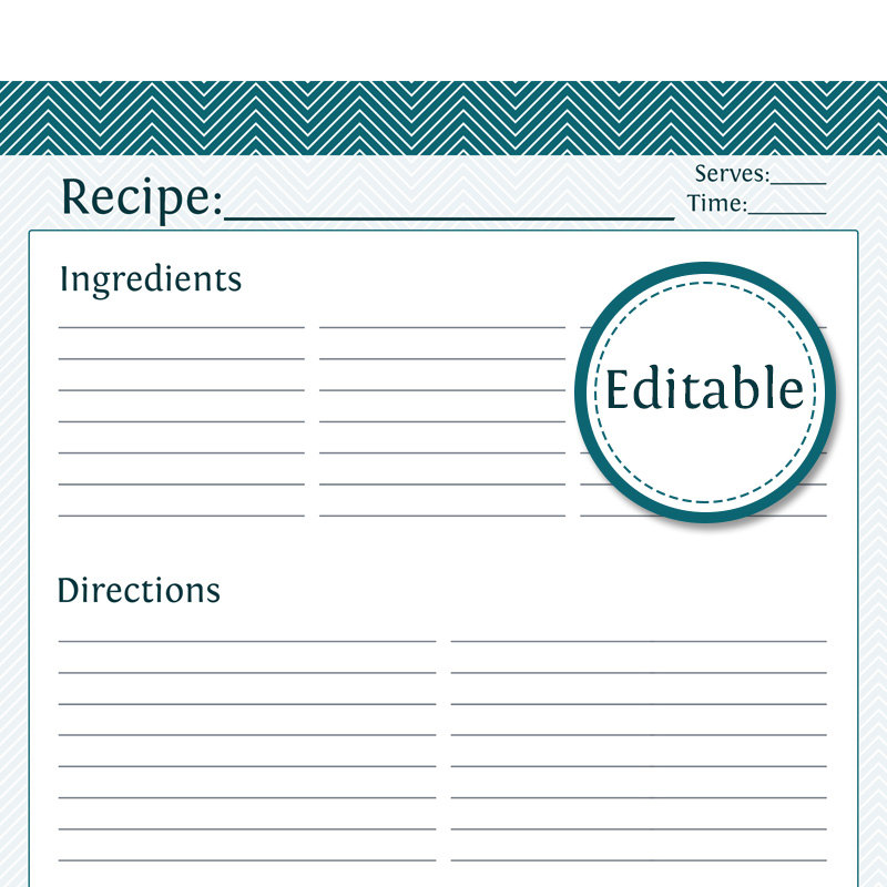 Free Editable Recipe Templates For Microsoft Word Templates Printable