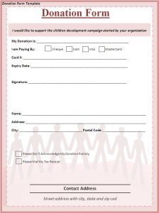 fund raising letter templates donation form template