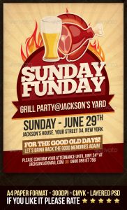 fundraiser flyer ideas sunday funday grill party flyer preview