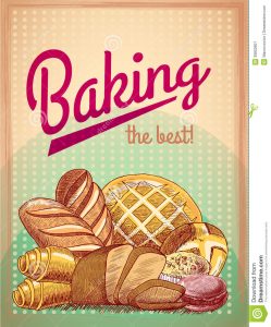 fundraiser flyer template baking best pastry poster food template bread cake assortment vector illustration