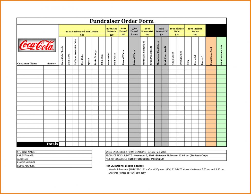 Fundraiser Order Form | Template Business