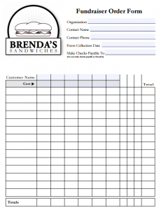 fundraiser order form fundraiser order form template