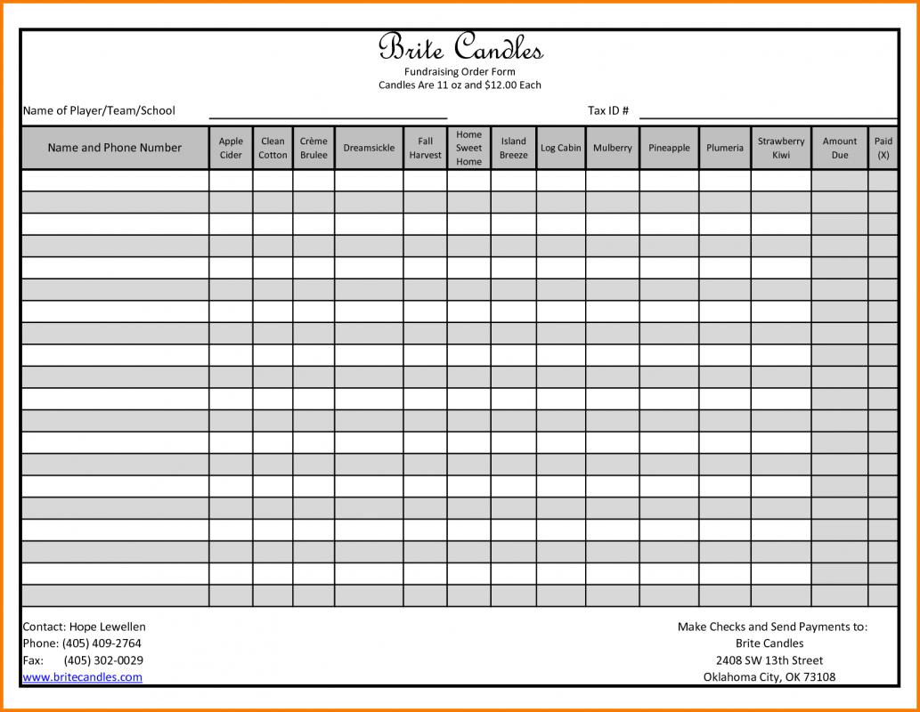 Fundraiser Order Form | Template Business