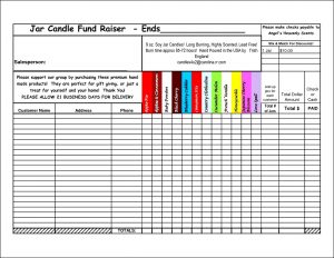 fundraiser order form template candle fundraiser order form template