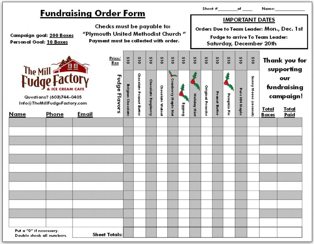 Fundraising Order Form Templates Template Business