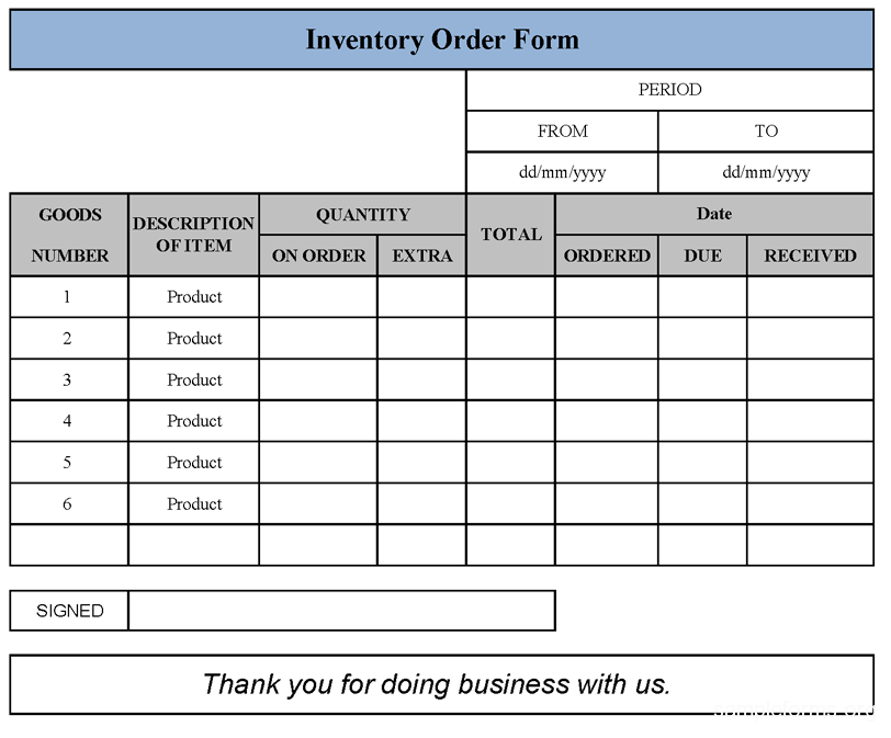 fundraising order form templates