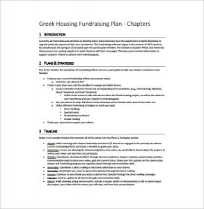 fundraising plan template greek housing fundraising plan free pdf template