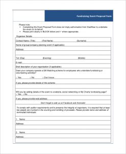 fundraising plan templates fundraising event proposal form