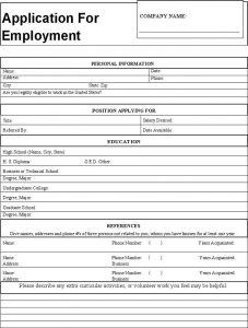 general application for employment generic application for employment