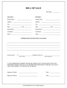 general bill of sale pdf general bill of sale form