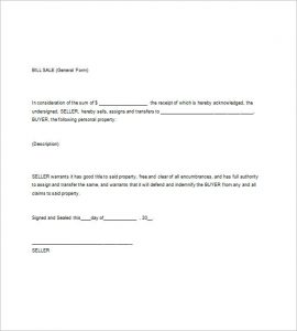 general bill of sale pdf general bill of sale word template