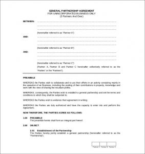 general partnership agreement general partnership agreement