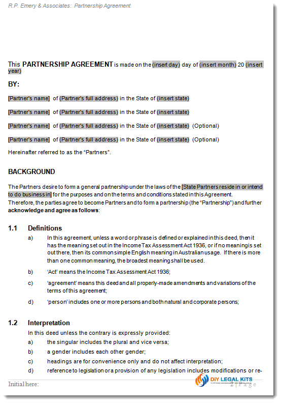 general partnership agreement