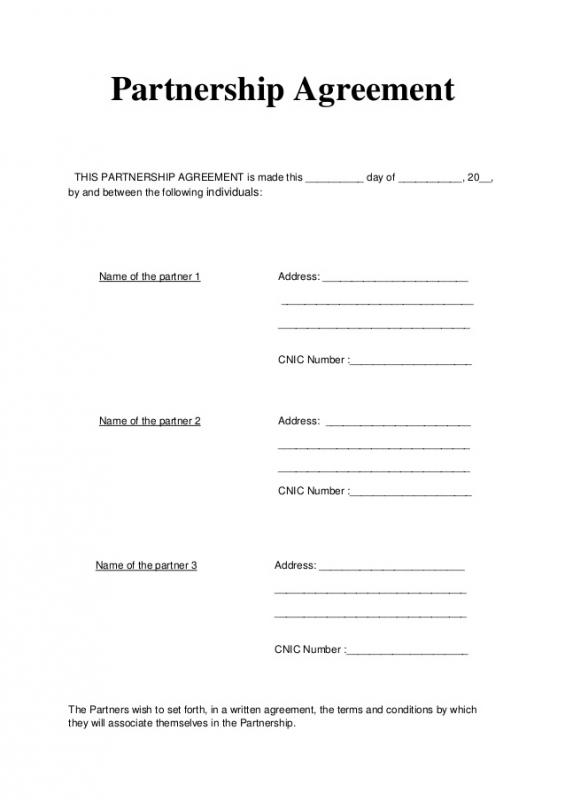 general partnership agreement template