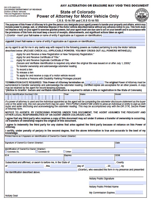 general power of attorney template