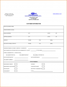 generic car bill of sale customer information form template