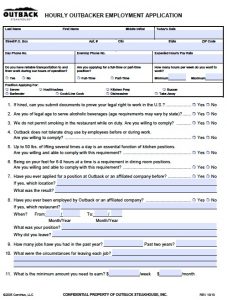 generic job application pdf outback steakhouse job application