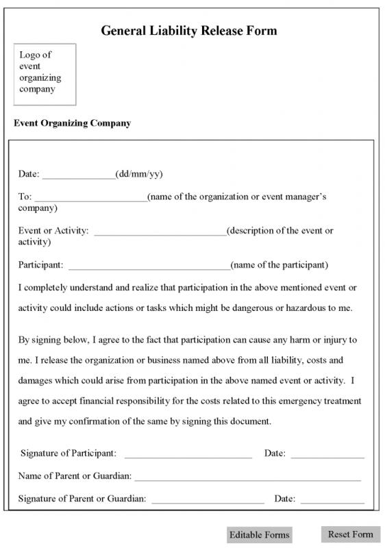 generic medical release form