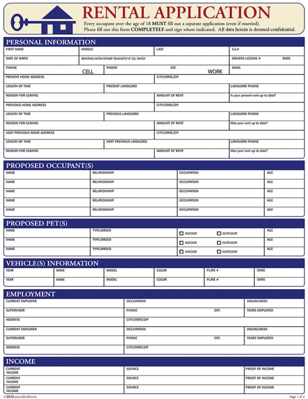 generic rental application