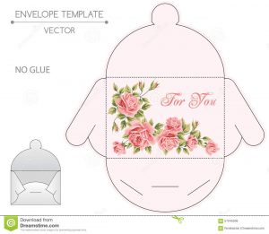 gift card envelope template envelope design die stamping vector template floral