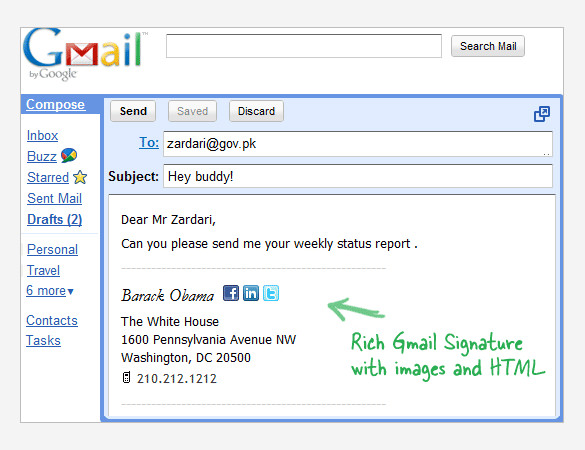 How to create custom email signature in gmail - tagrex