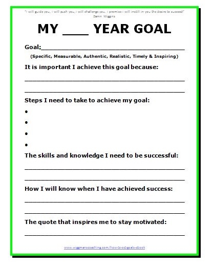 goal setting template