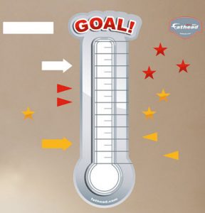 goal thermometer template fathead dry erase goal thermometer