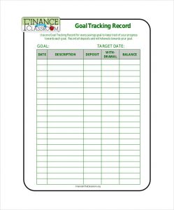 goal tracker template goal tracking record free pdf format download