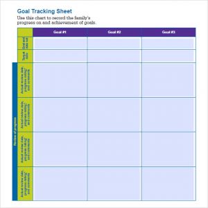 goal tracker template goal tracking sheet template