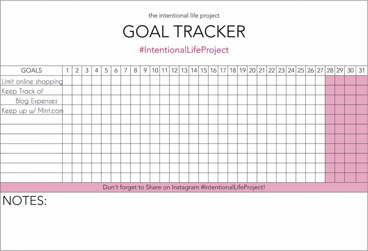 Goal Tracker Template Template Business