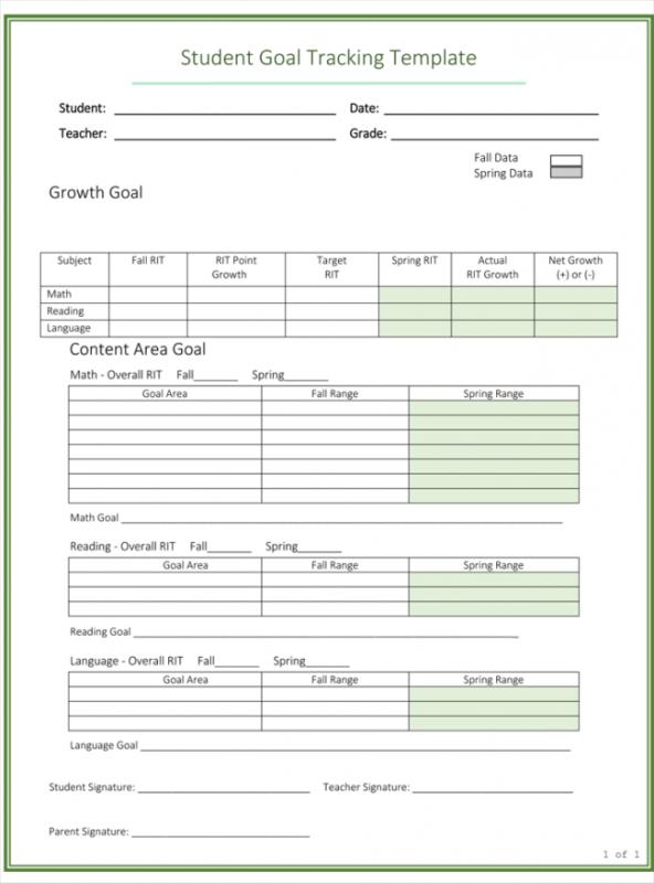 goal tracker template