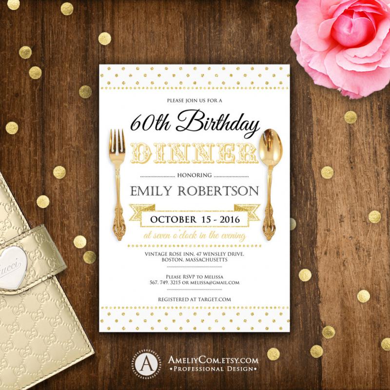 Golden Birthday Invitations | Template Business
