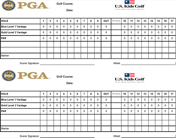 golf scorecard template