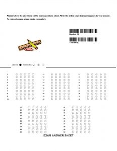 grade sheet template question answer sheet barcode