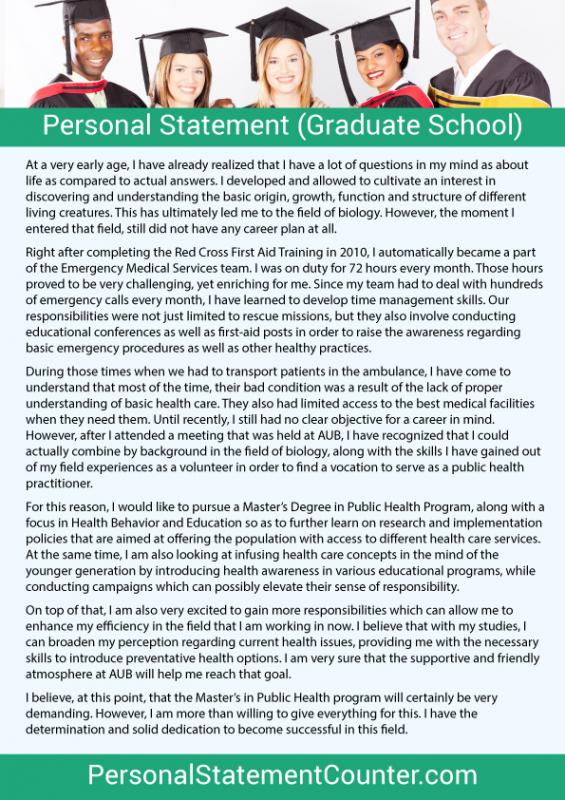 personal statement letter for graduate school