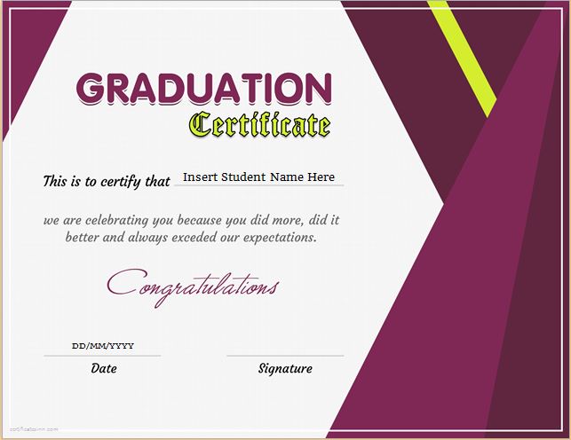 graduation certificate templates