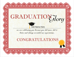 graduation certificate templates graduation glory