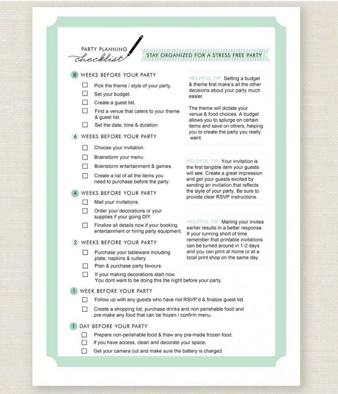 Graduation Party Checklist Template Business