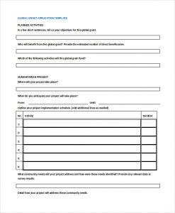 grant application template global grant application termplate