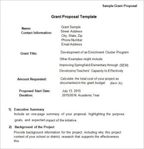 grant proposal template sample grant proposal template