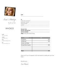 graphic design contracts makeup artist invoice template