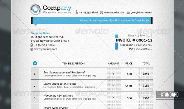 graphic design invoice template