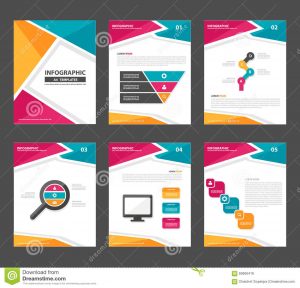 graphic design proposal template pink yellow green infographic elements presentation template flat design set advertising marketing brochure flyer leaflet