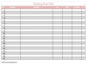 guest list template guest list template image