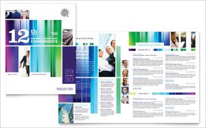 half fold brochure template business leadership conference brochure template