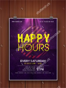 happy hour flyer shiny glossy elegant happy hours flyer