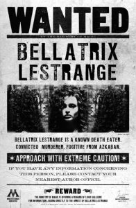 harry potter printable posters wanted poster for bellatrix lestrange harry potter