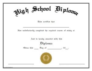 high school diploma template free printable high school diploma